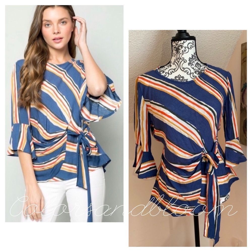 Front Tie Ruffle Top